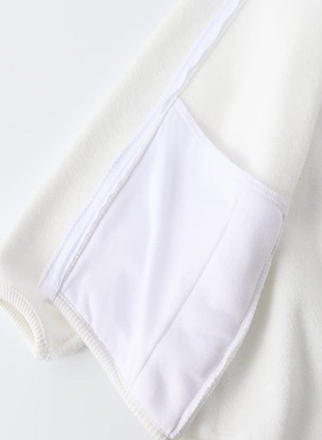 Spring&Gege Boys Full-Zip Polar Fleece Jacket Kids Solid School Uniform Outwear Jackets for Girls, White, Size 7-8 Years - Image 5